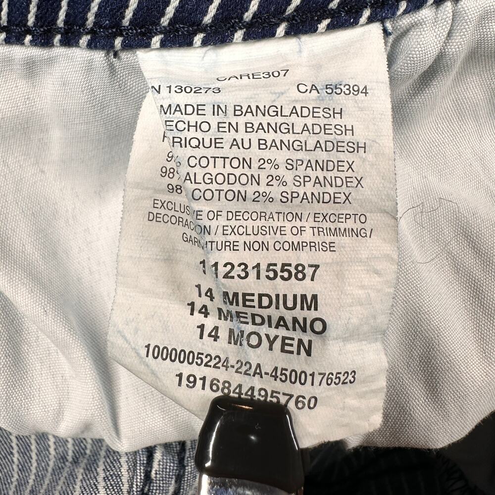 Lee Shorts Womens 14 Blue White Striped Regular Fit Mid Rise Summer Casual - Picture 4 of 16